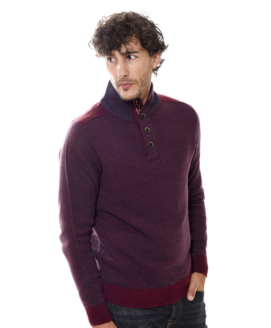 Sweater cuello con botones