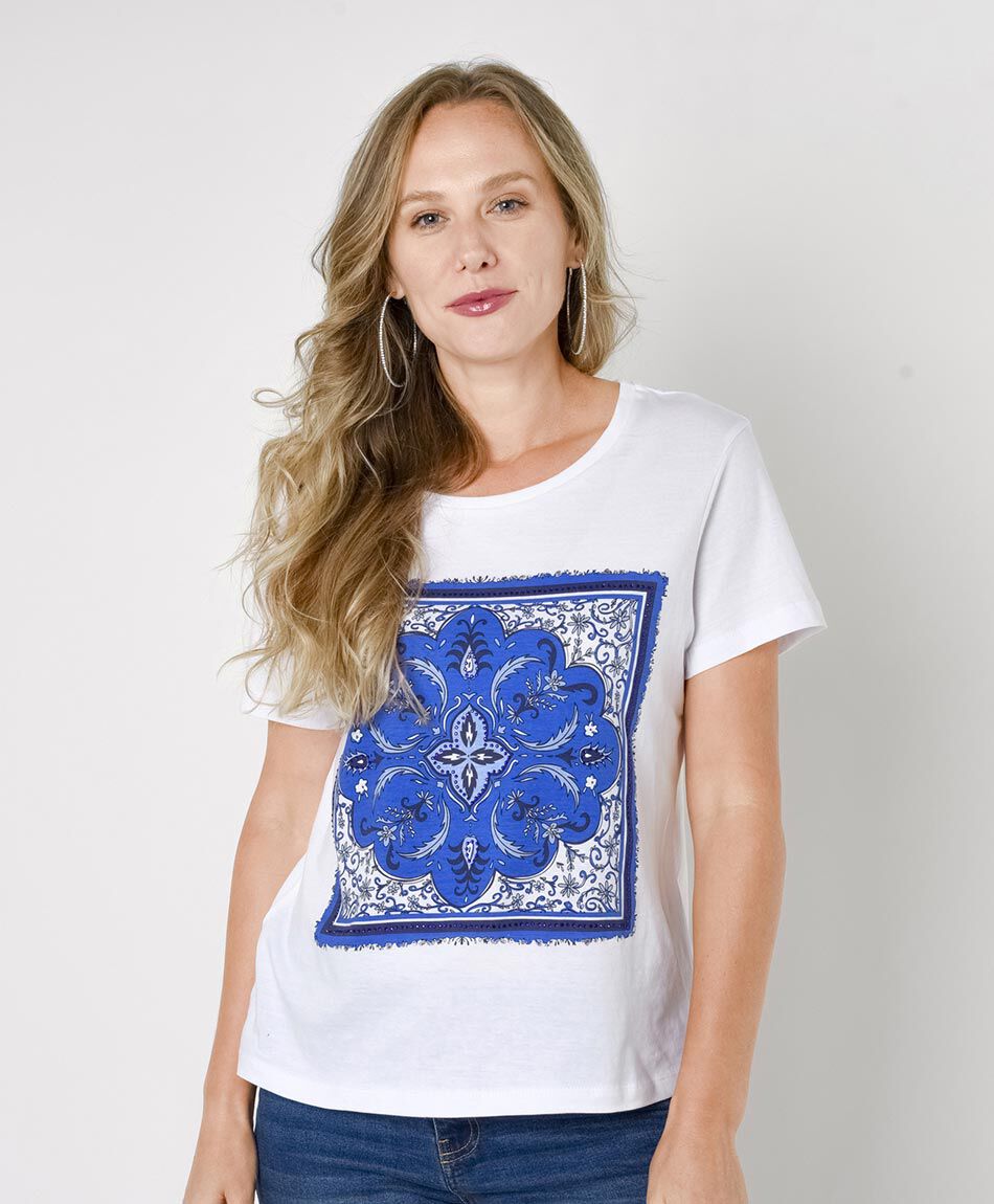 Polera mujer mandala brillos