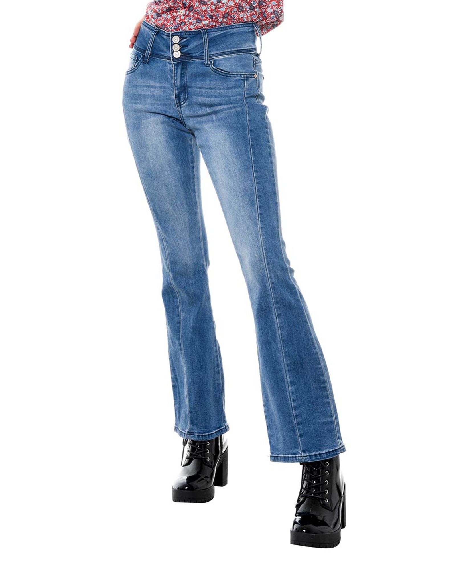 Jeans flare tiro alto Jeans flare tiro alto