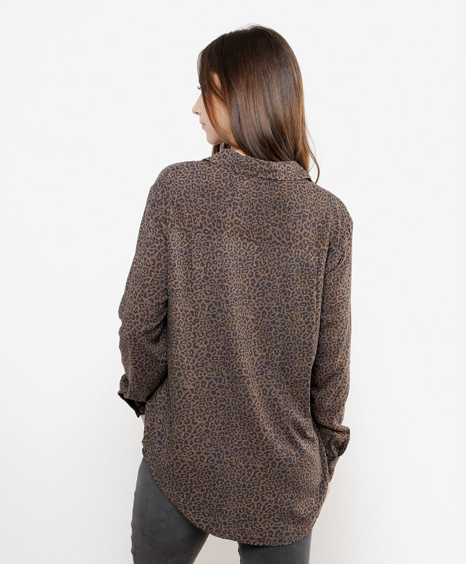 Blusa mujer animal print larga