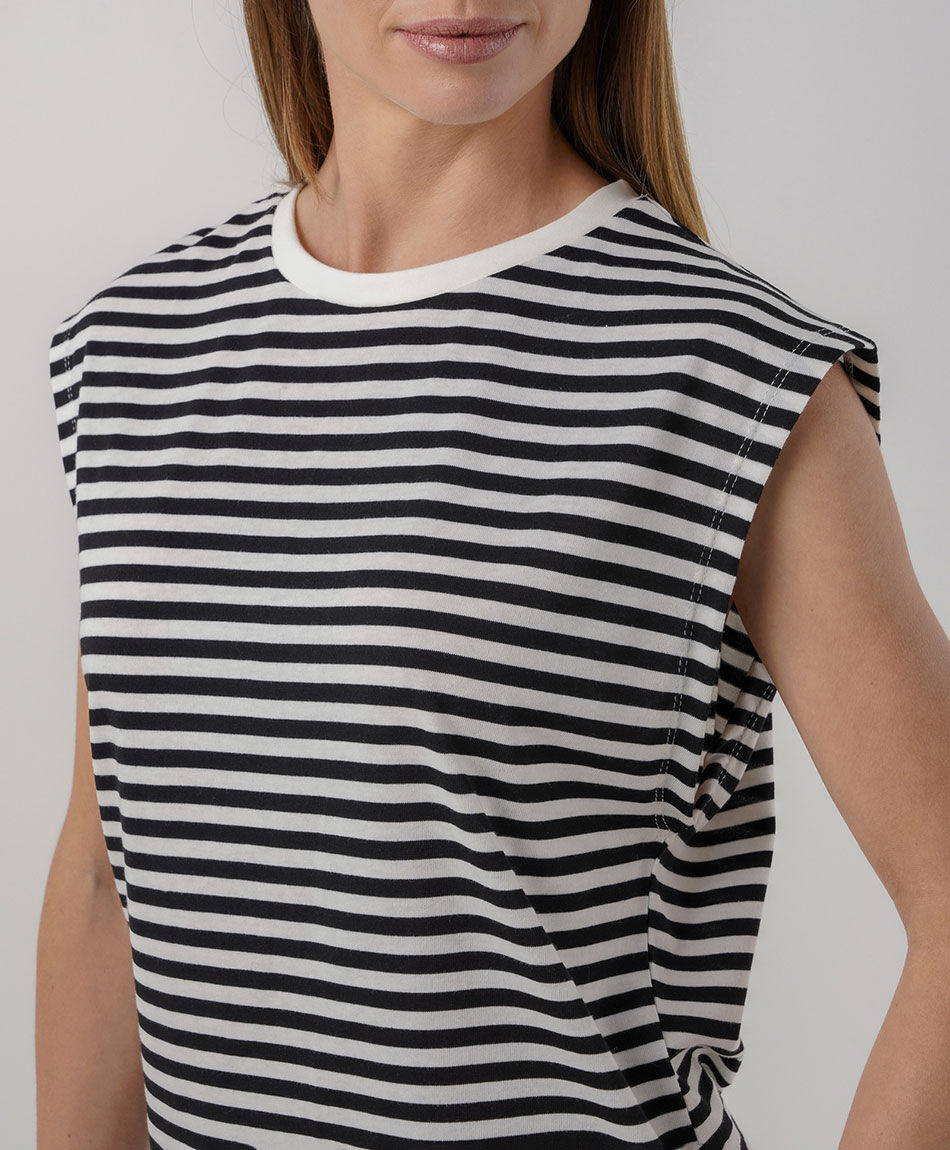 Polera mujer cuadrada rayas