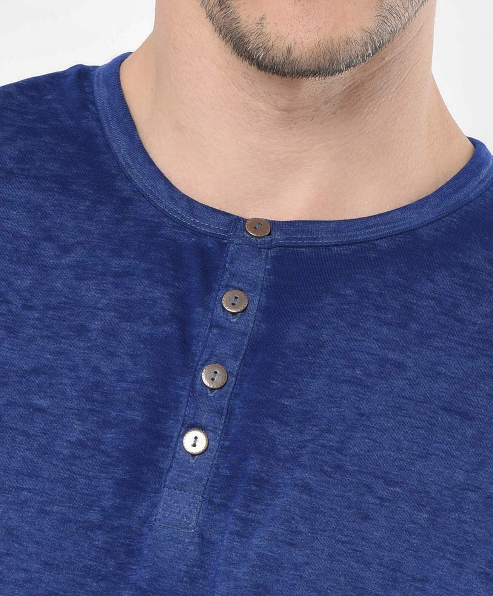 Polera hombre jaspeada botones Polera hombre jaspeada botones