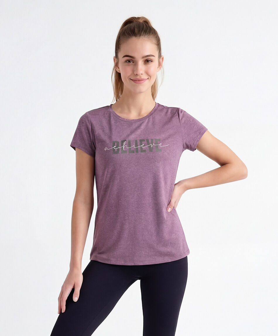 Polera deportiva mujer belive morado