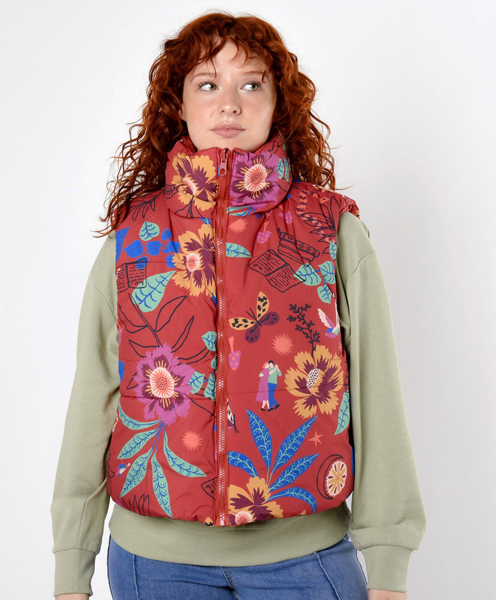 Parka mujer reversible floreada Parka mujer reversible floreada
