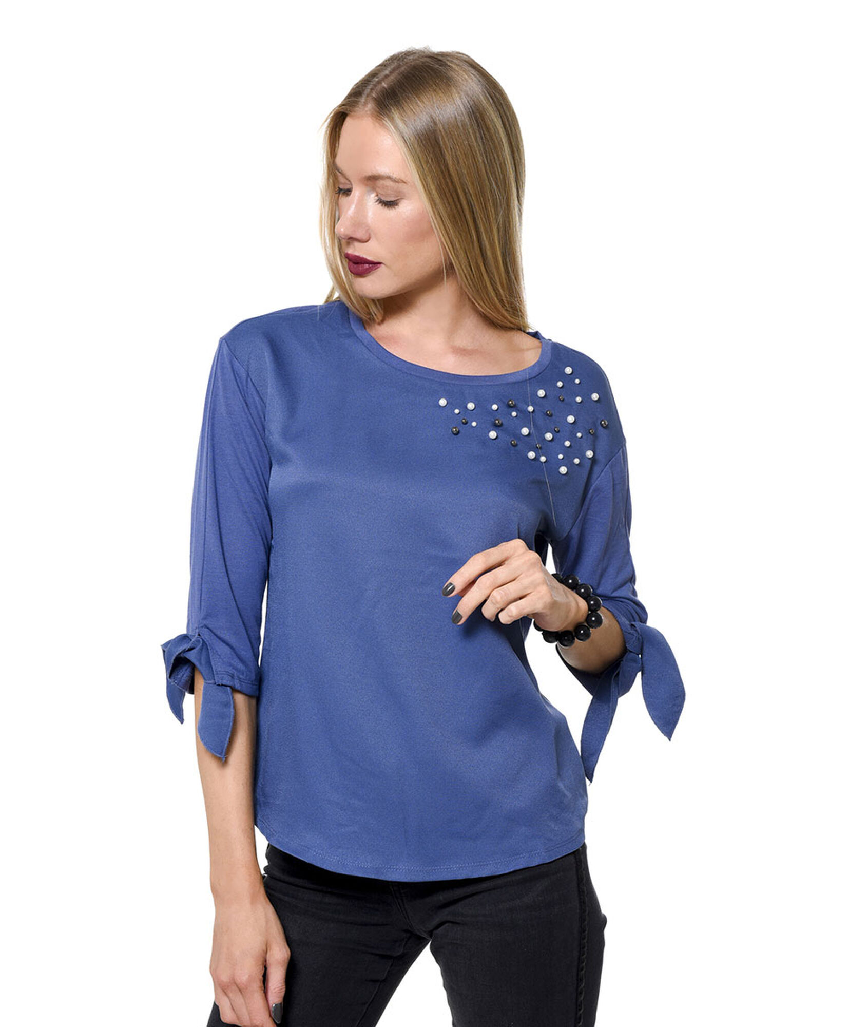 Blusa mixta perlitas Blusa mixta perlitas