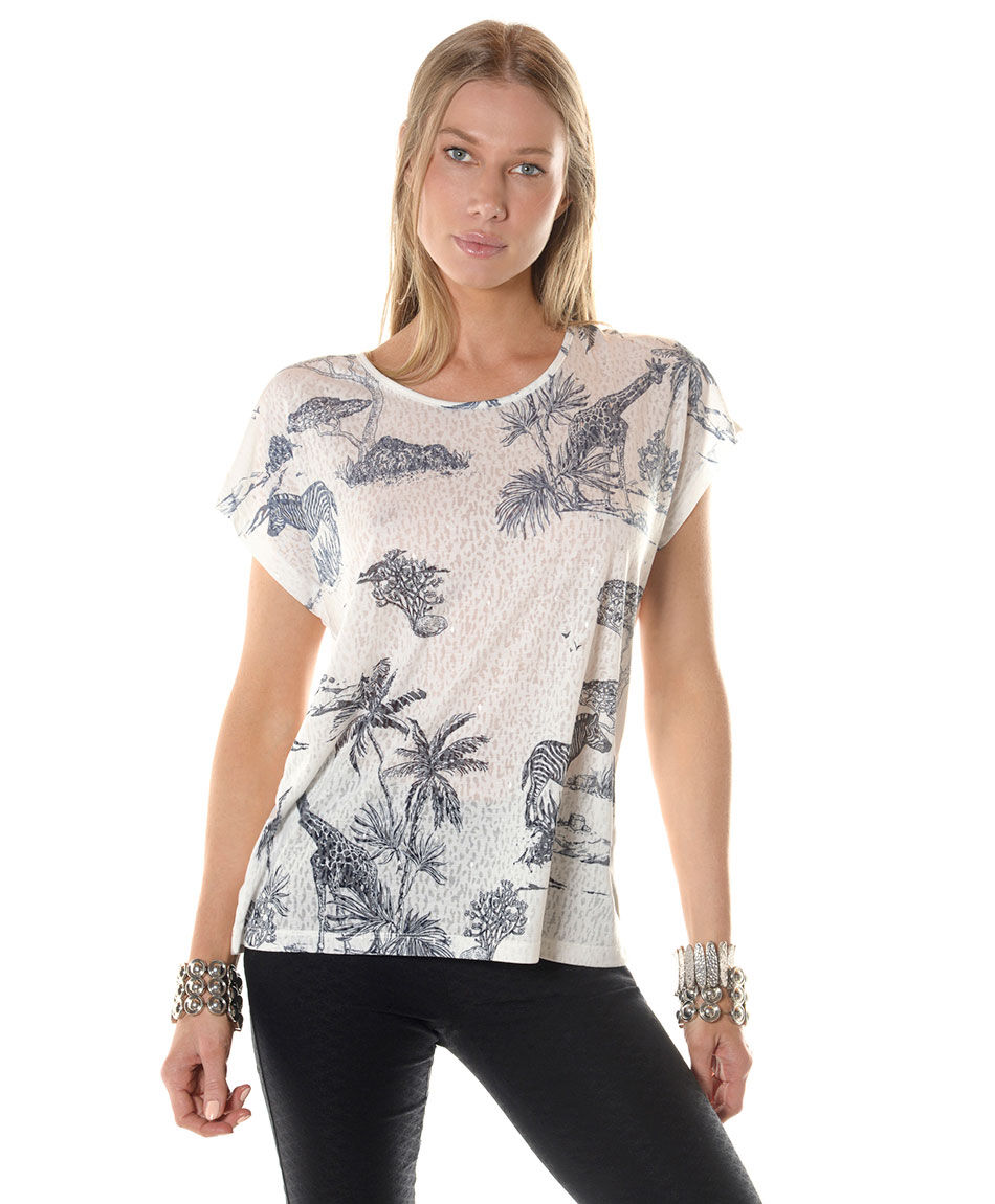 Polera estampada selva