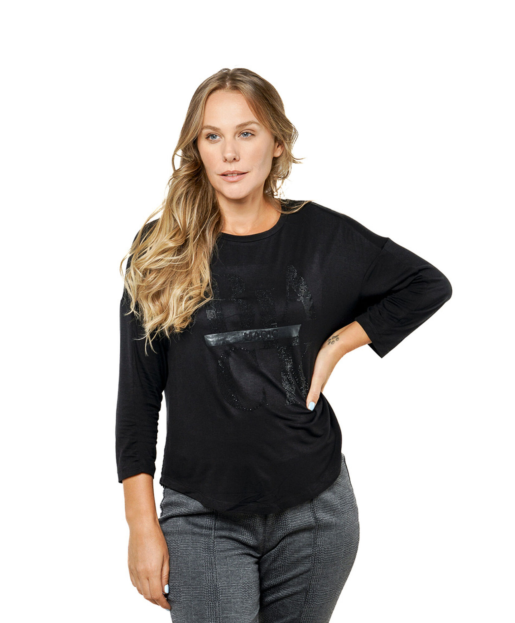 Polera mujer texto tachas Polera mujer texto tachas