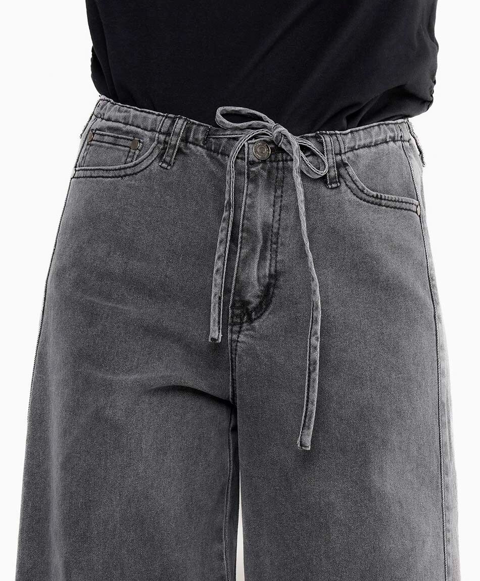 Jeans mujer comfy lazo grey