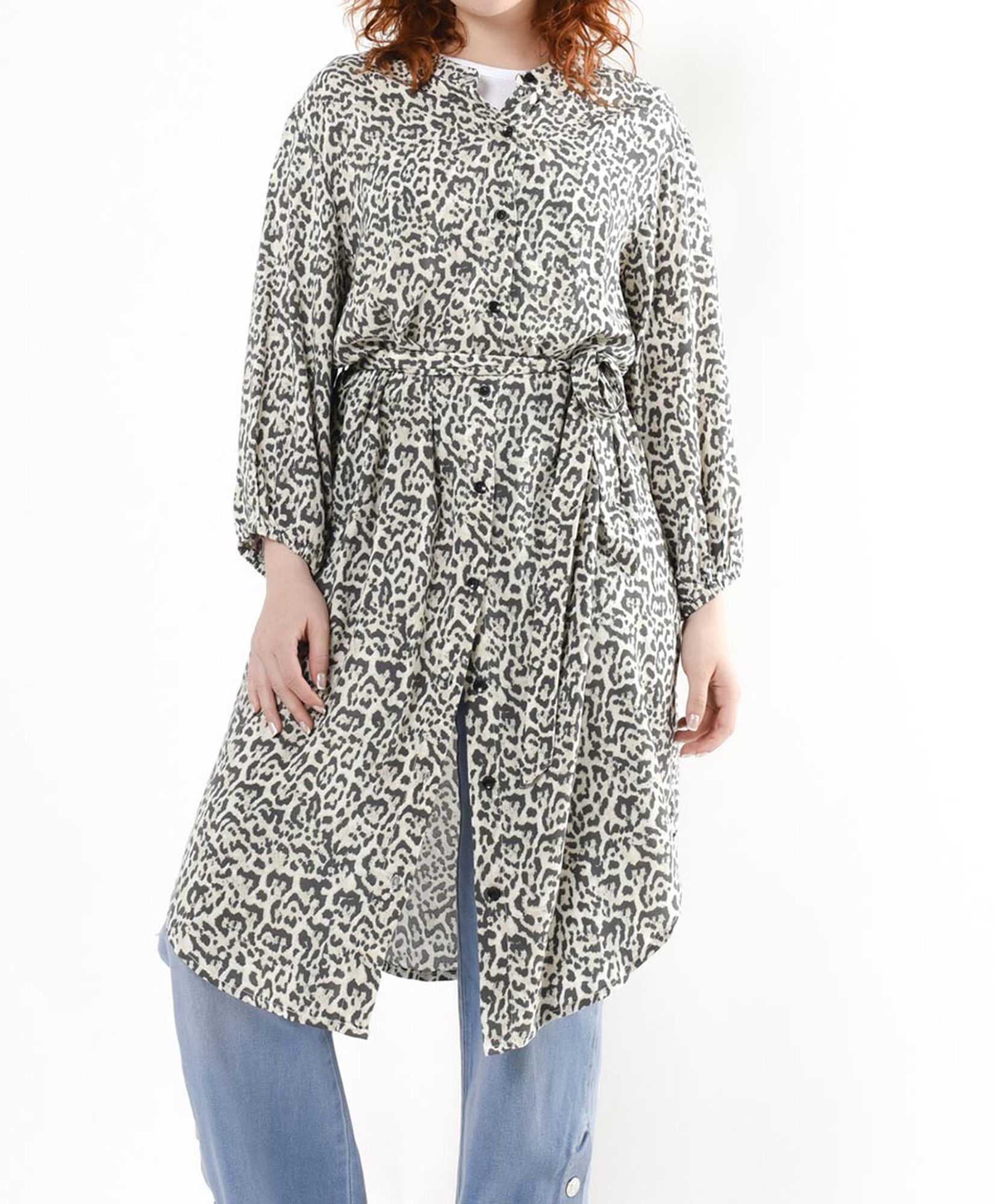 Blusón mujer animal print leopardo lazo Blusón mujer animal print leopardo lazo