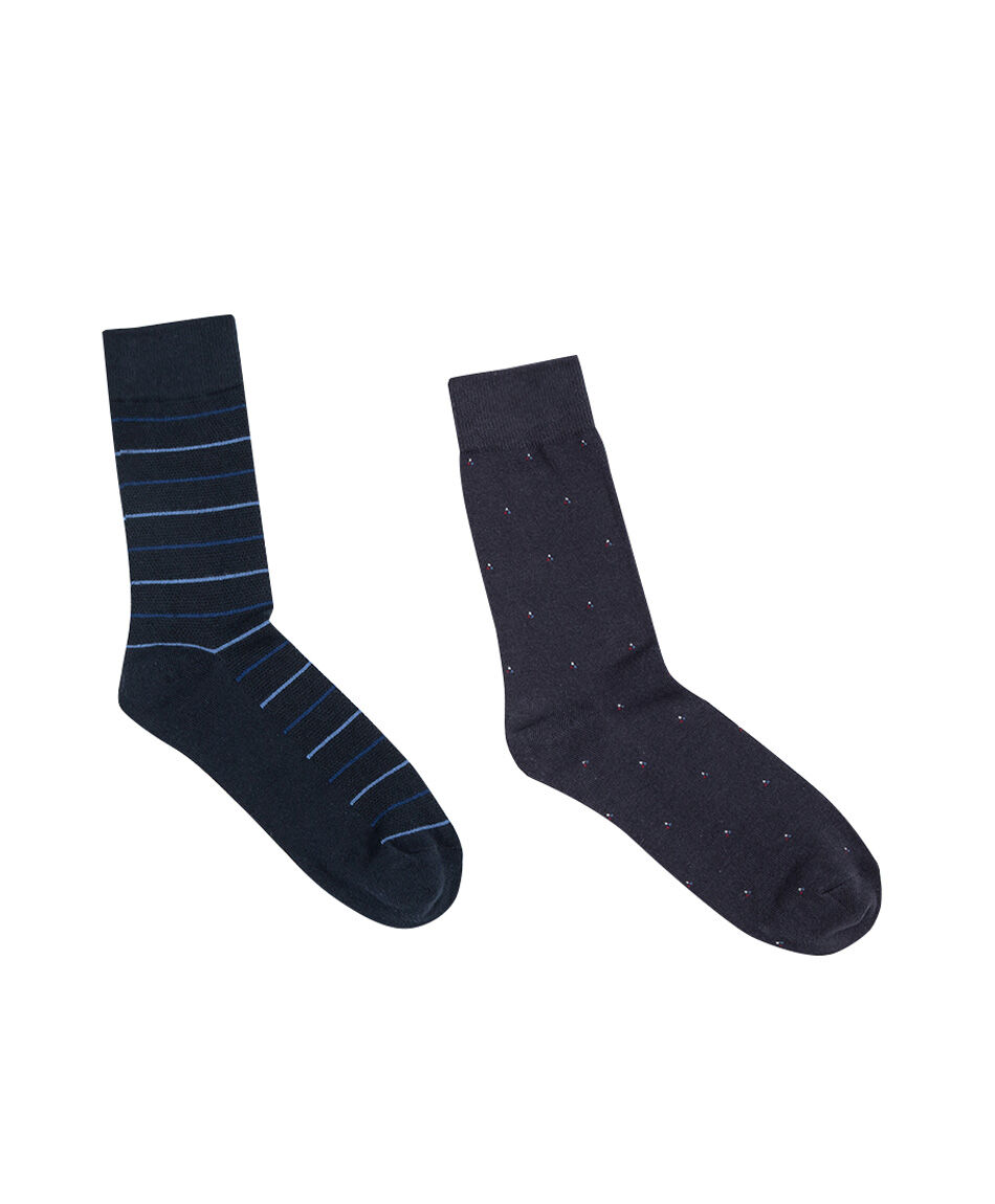 Pack 2 calcetines hombre lineas azul