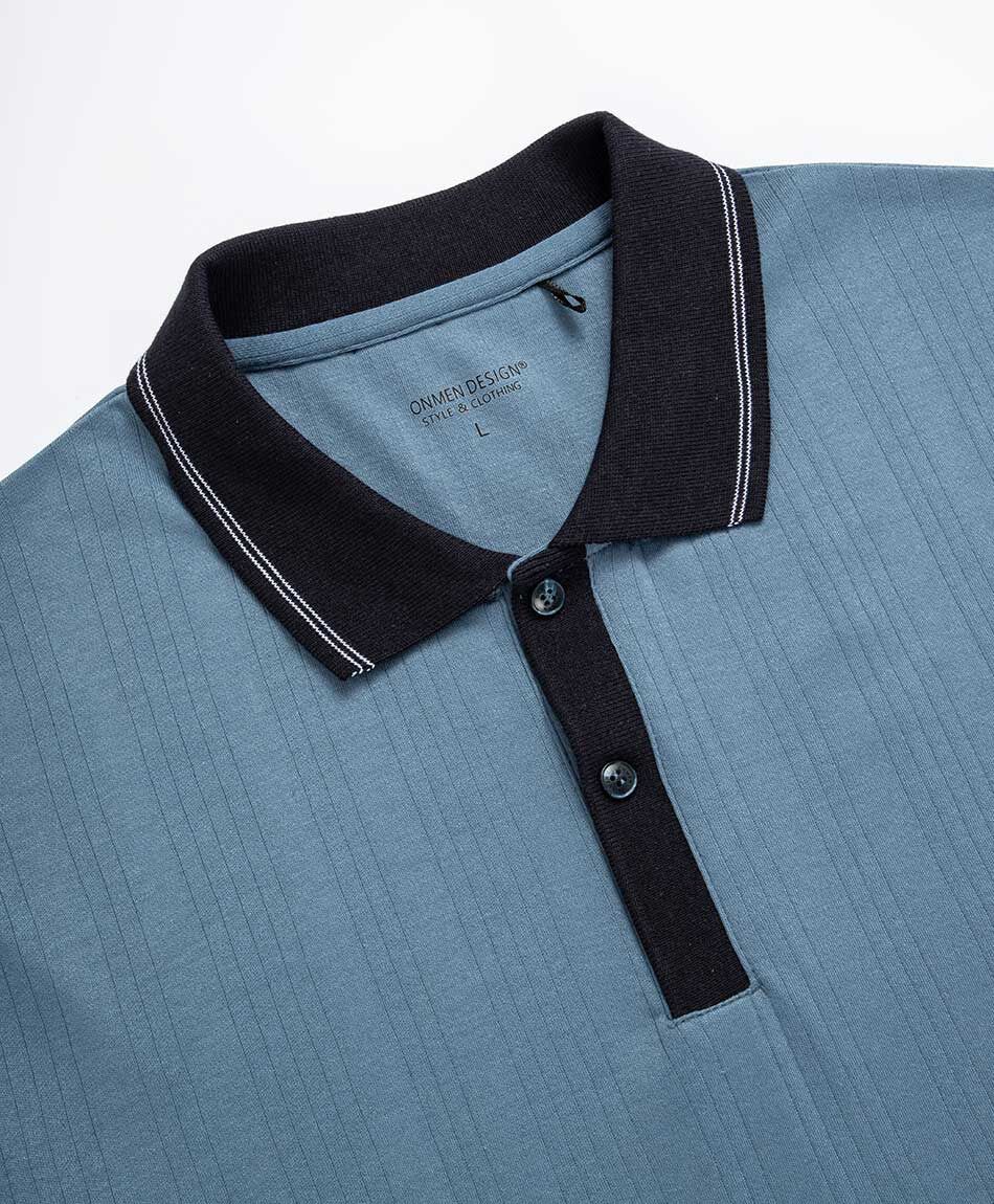 Polera hombre cuello polo blue