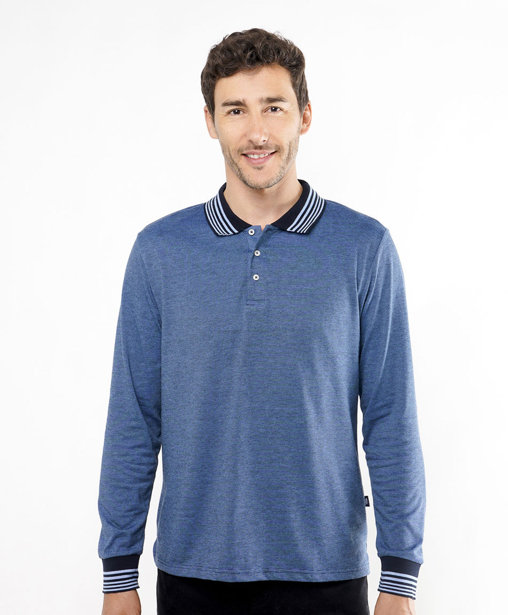 Polera hombre polo mix líneas Polera hombre polo mix líneas