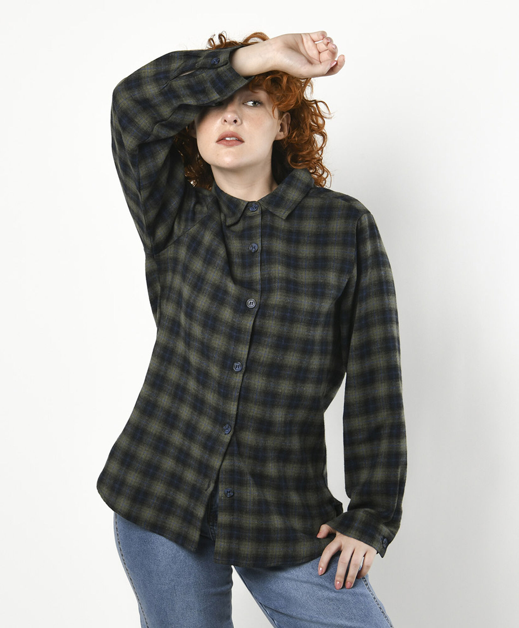 Blusa mujer escocesa verde Blusa mujer escocesa verde