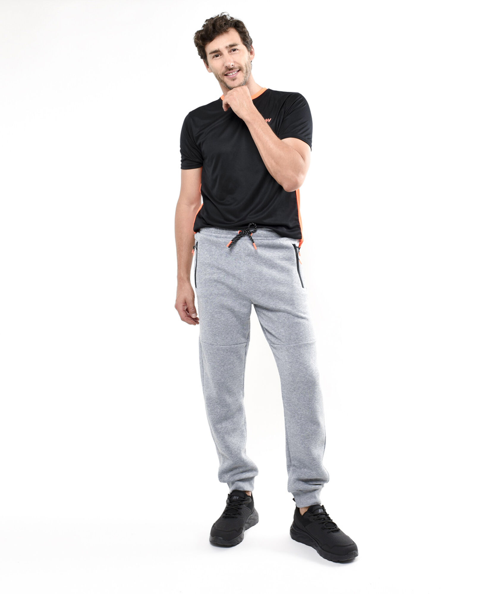Pantalón deportivo hombre gris cierres Pantalón deportivo hombre gris cierres