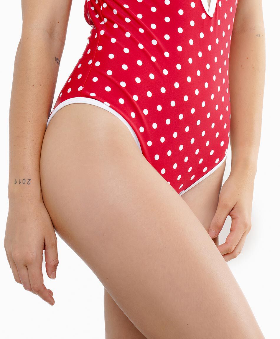Traje de ba&ntilde;o mujer puntos bicolor