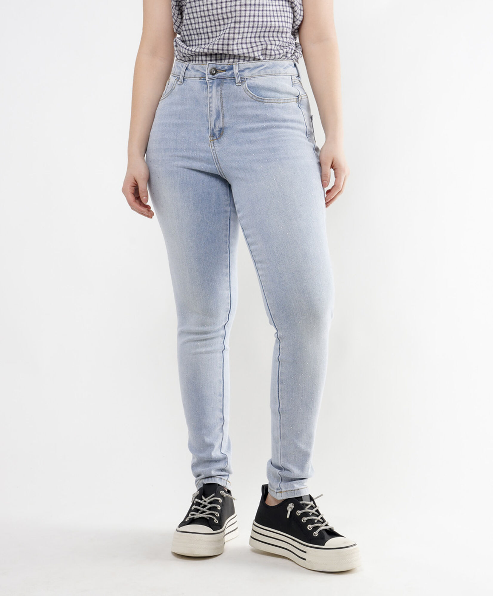Jeans mujer brillos delanteros skinny fit Jeans mujer brillos delanteros skinny fit