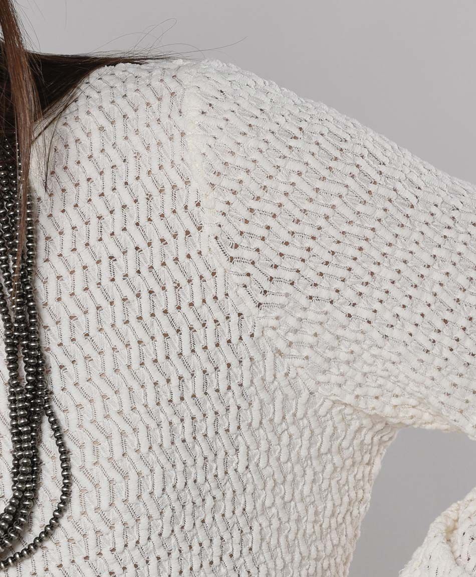 Polera mujer calado elasticado