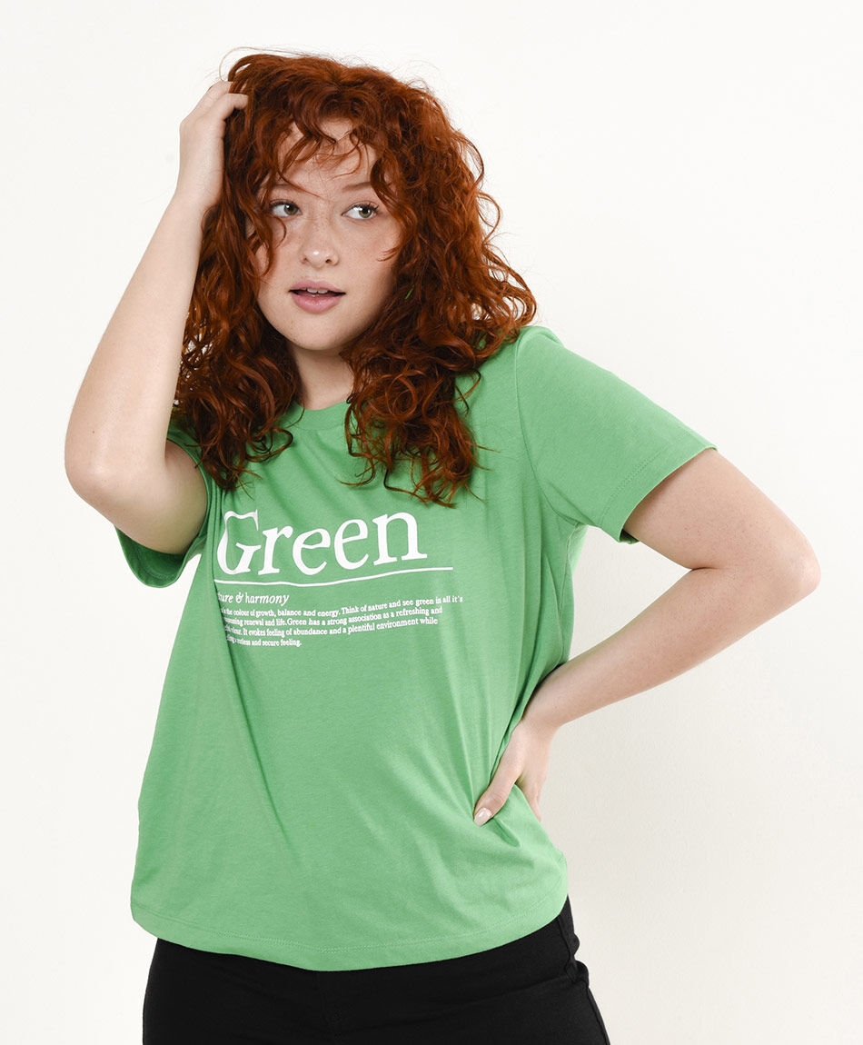 Polera mujer estampado green