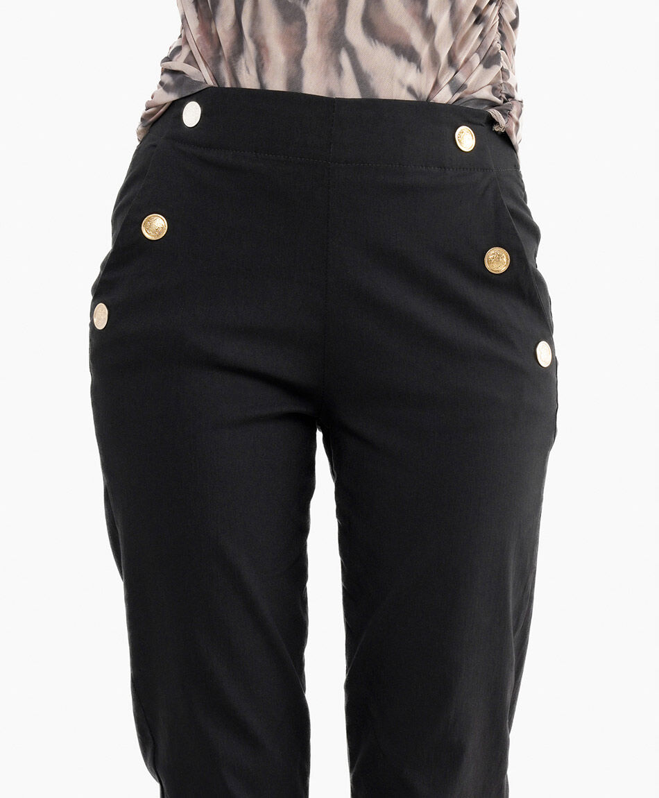 Pantal&oacute;n mujer botones dorados