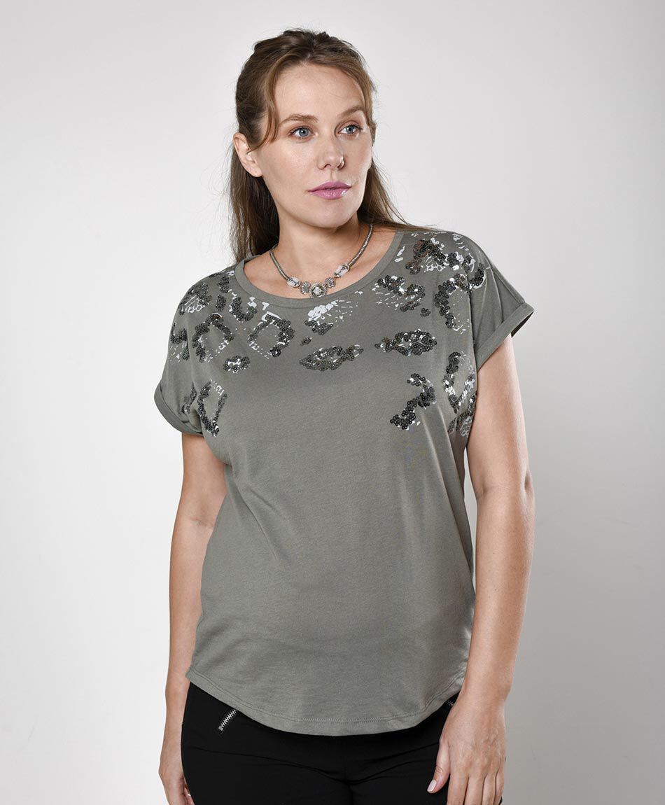 Polera oversize manga mini cuello redondo