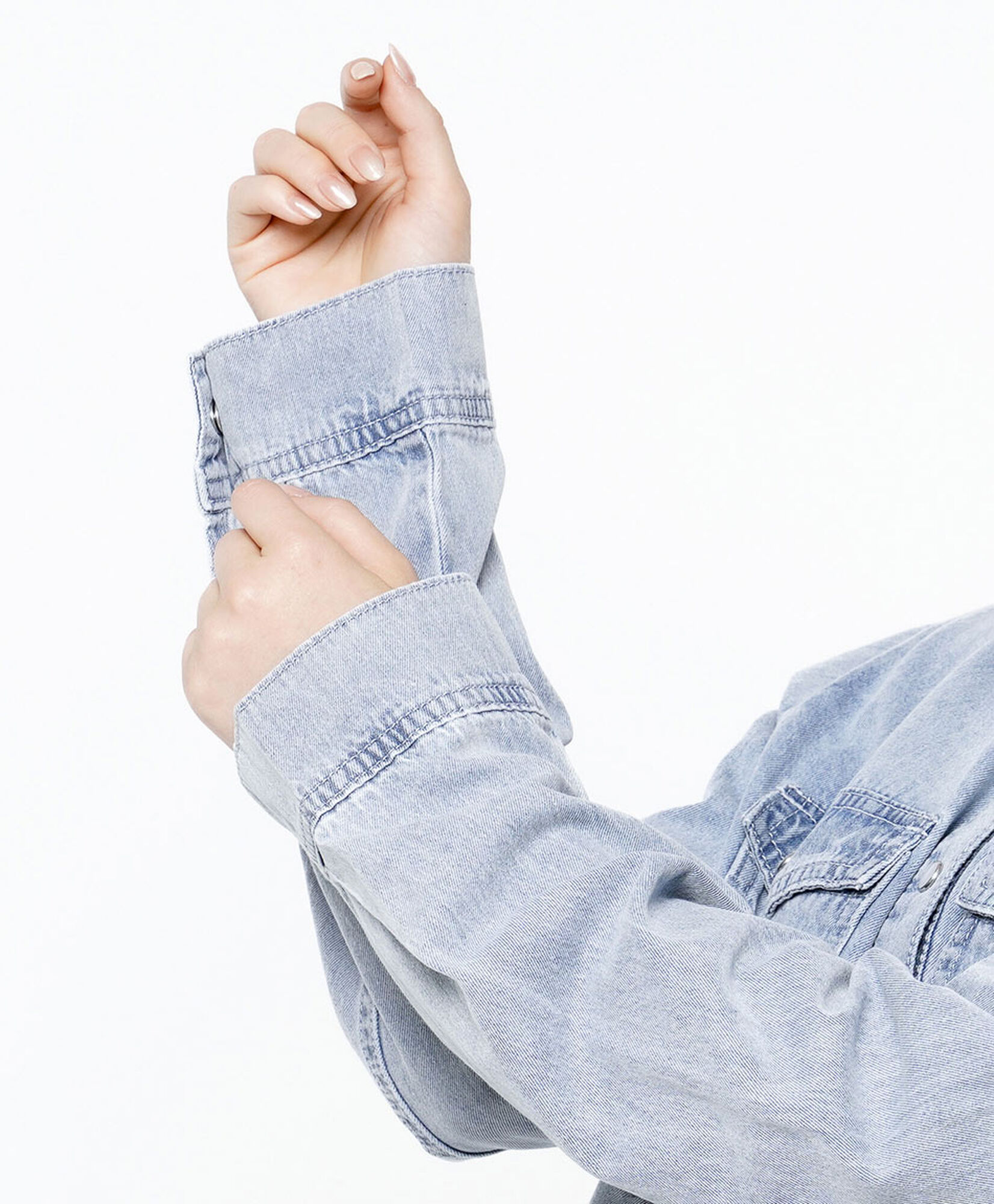 Blusa mujer denim bolsillos botones Blusa mujer denim bolsillos botones