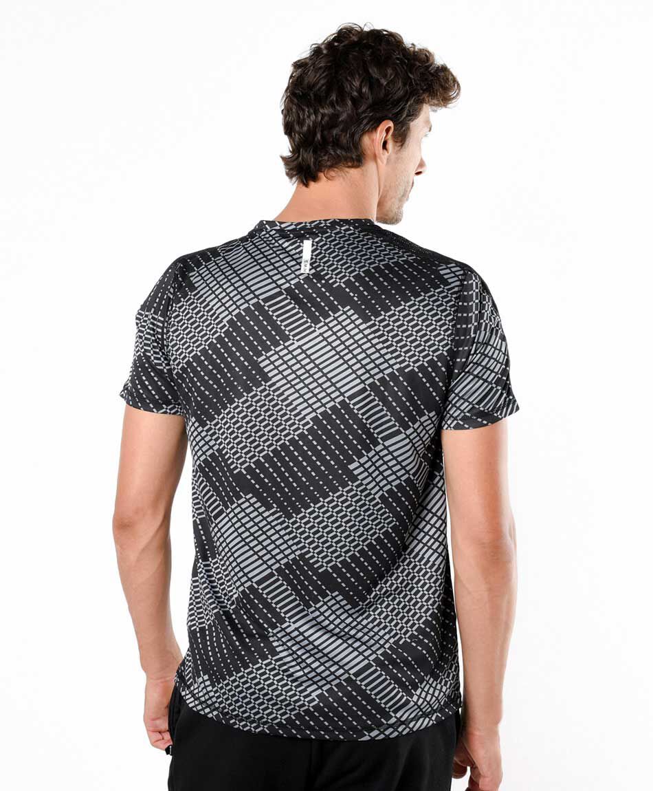 Polera deportiva hombre print bloques