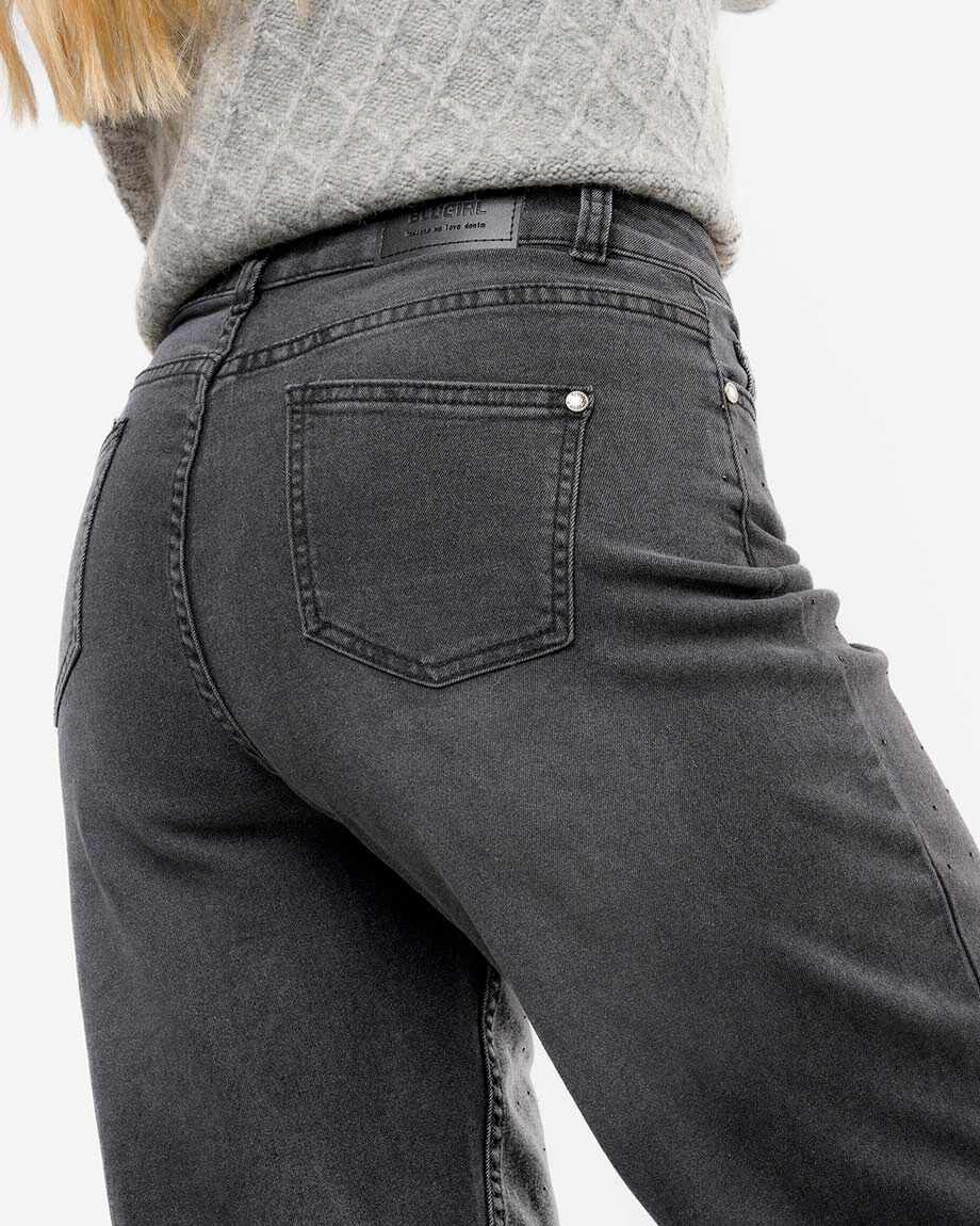 Jeans mujer brillos negros&nbsp;