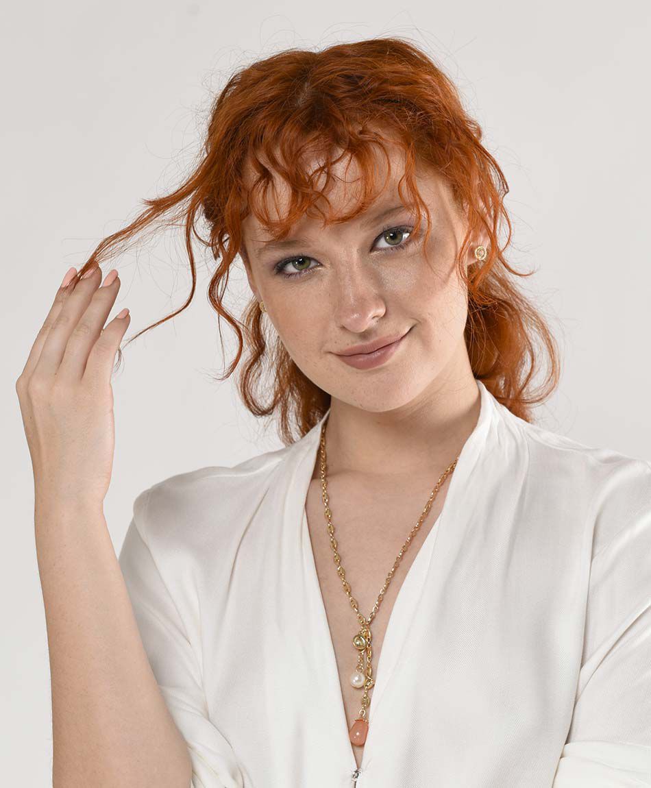 Set collar + aros mujer dorado 3 piezas