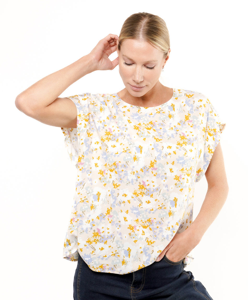 Blusa mujer floreada pastel