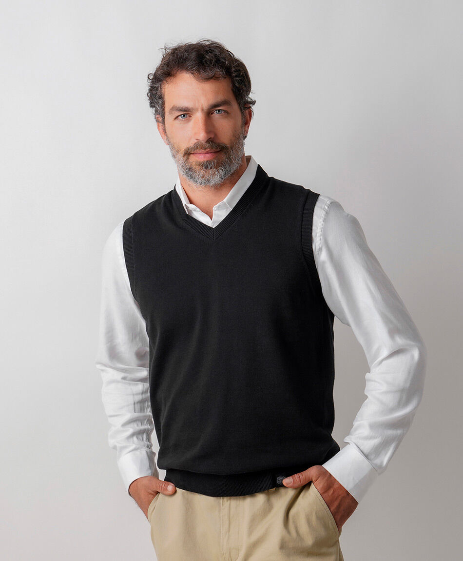 Sweater hombre sin mangas negro