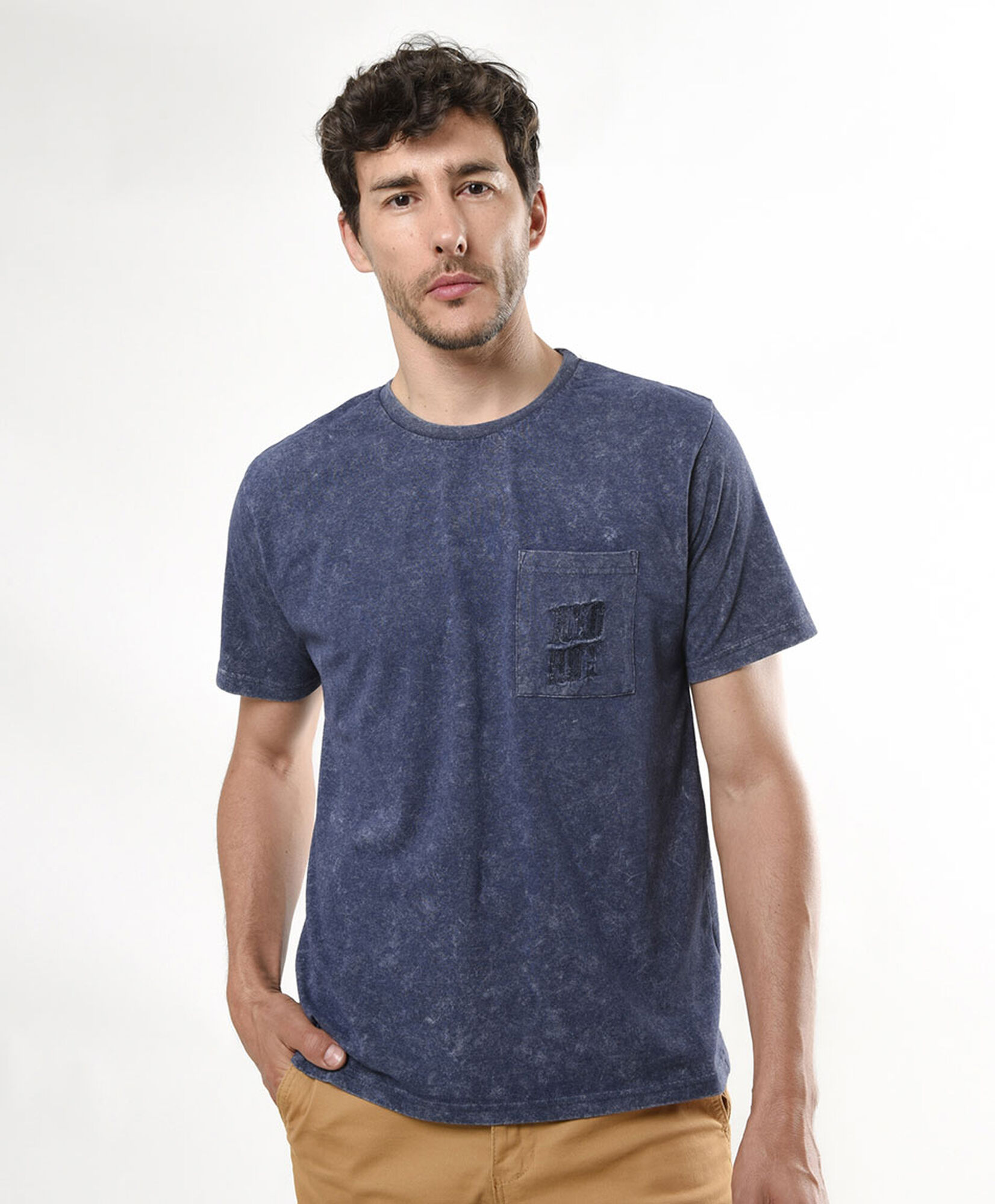 Polera hombre desgastada bolsillo Polera hombre desgastada bolsillo
