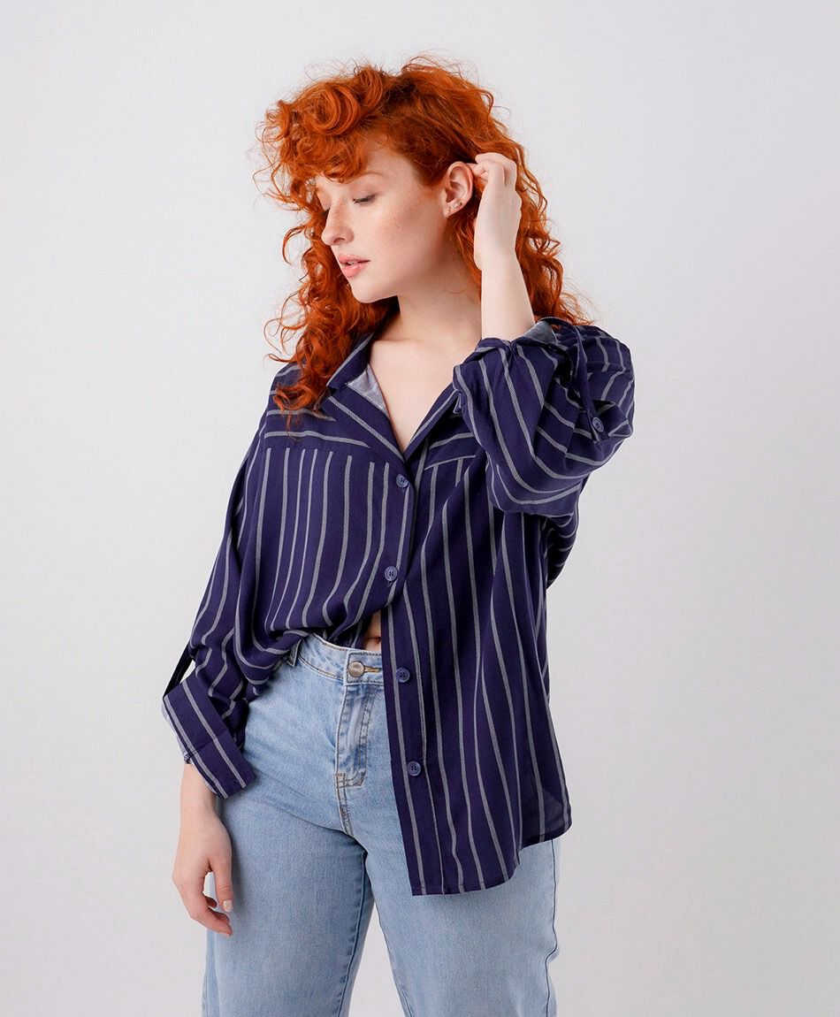 Blusa mujer l&iacute;neas mix