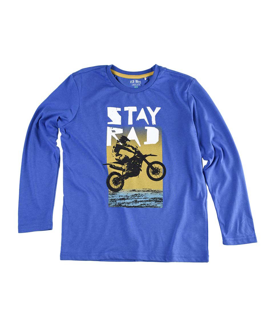 Polera ni&ntilde;o moto manga larga