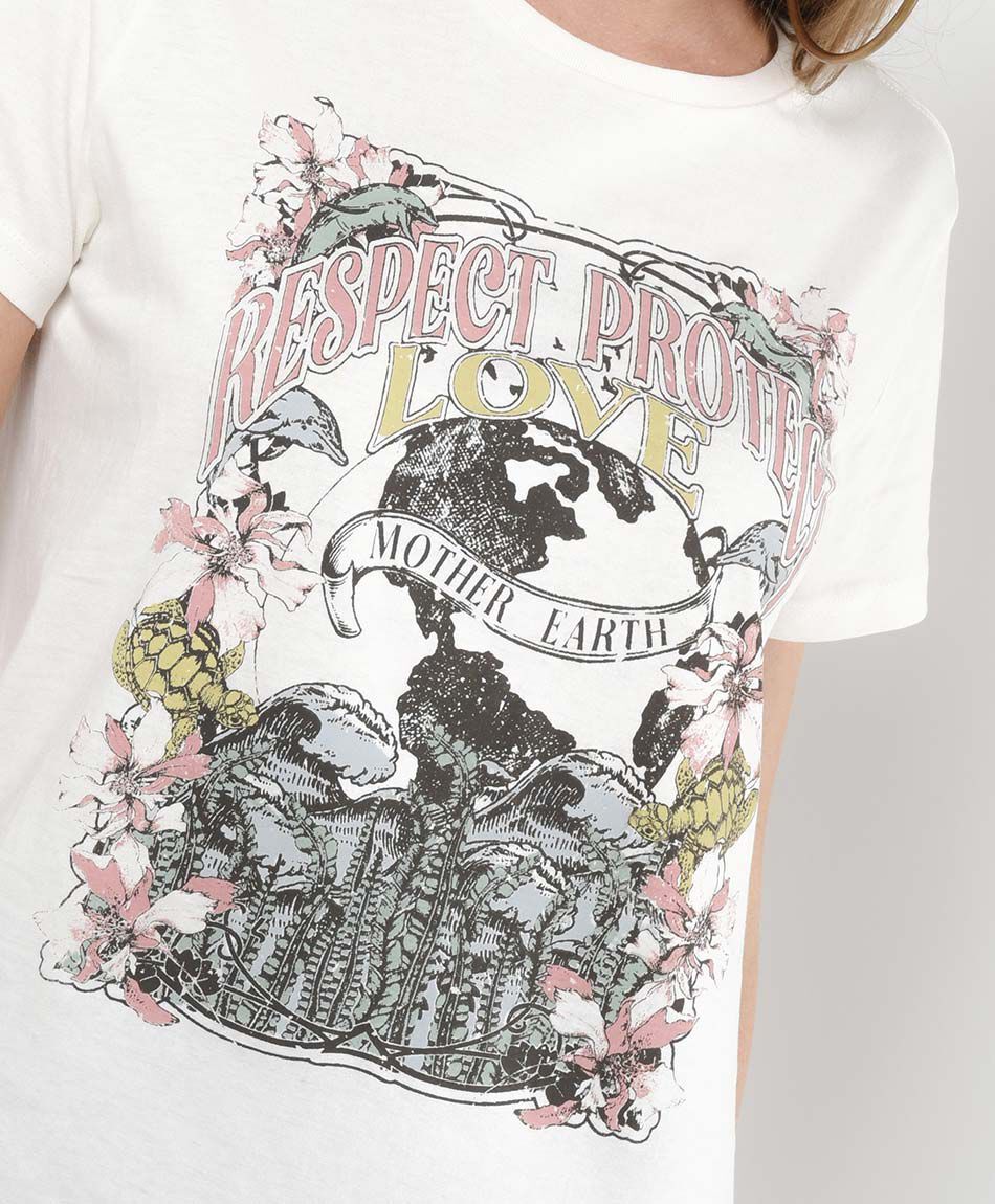 Polera mujer estampado tierra