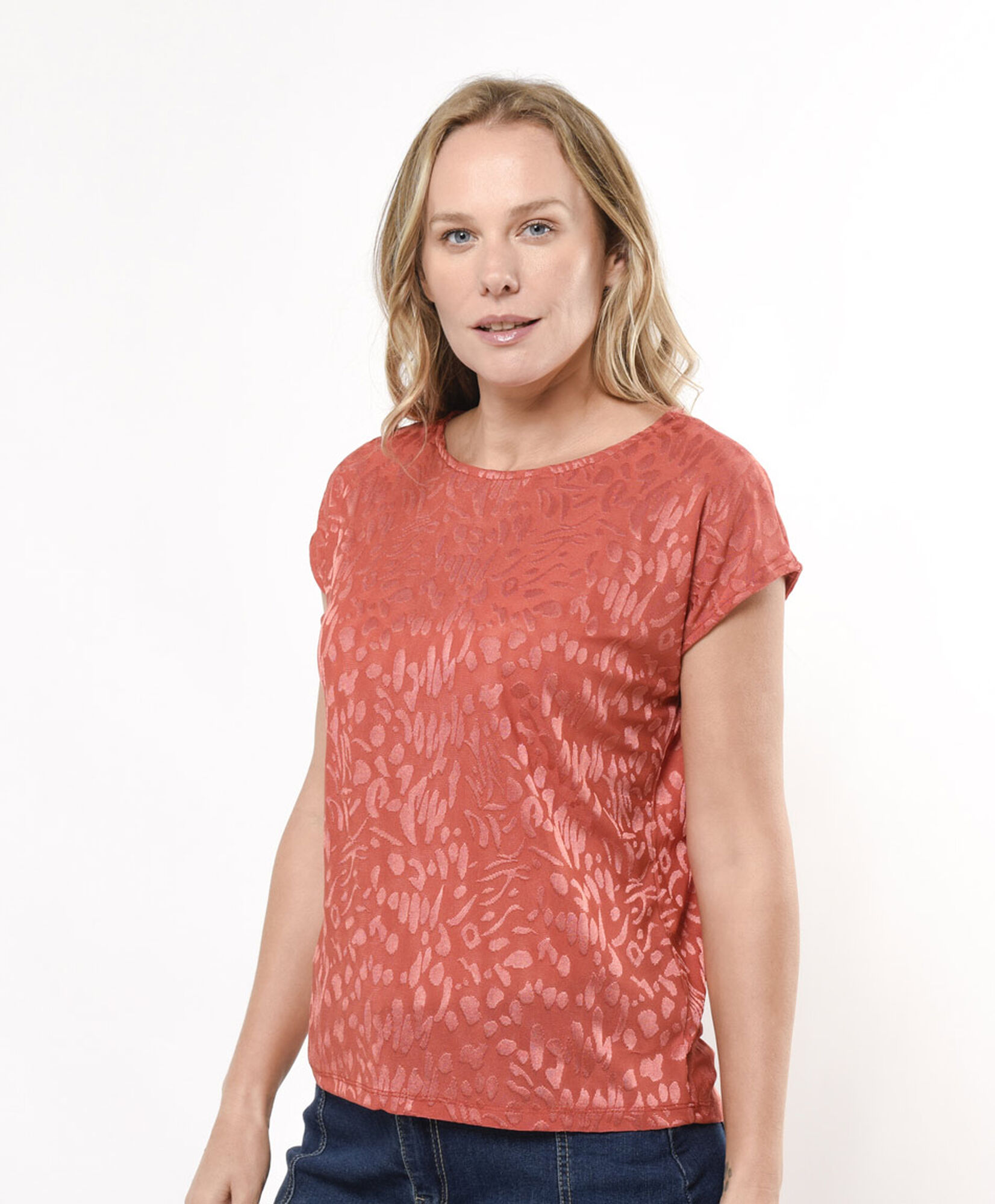 Polera mujer print textura Polera mujer print textura