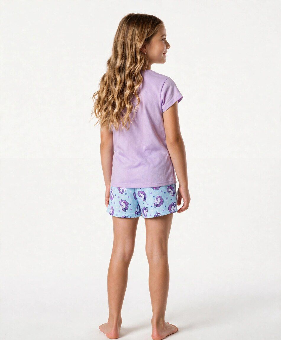 Pijama ni&ntilde;a unicornio short