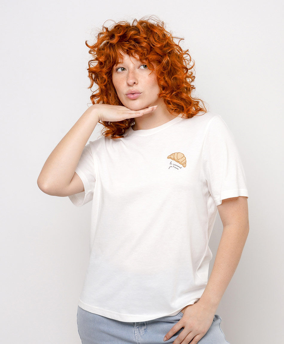 Polera mujer estampado croissant