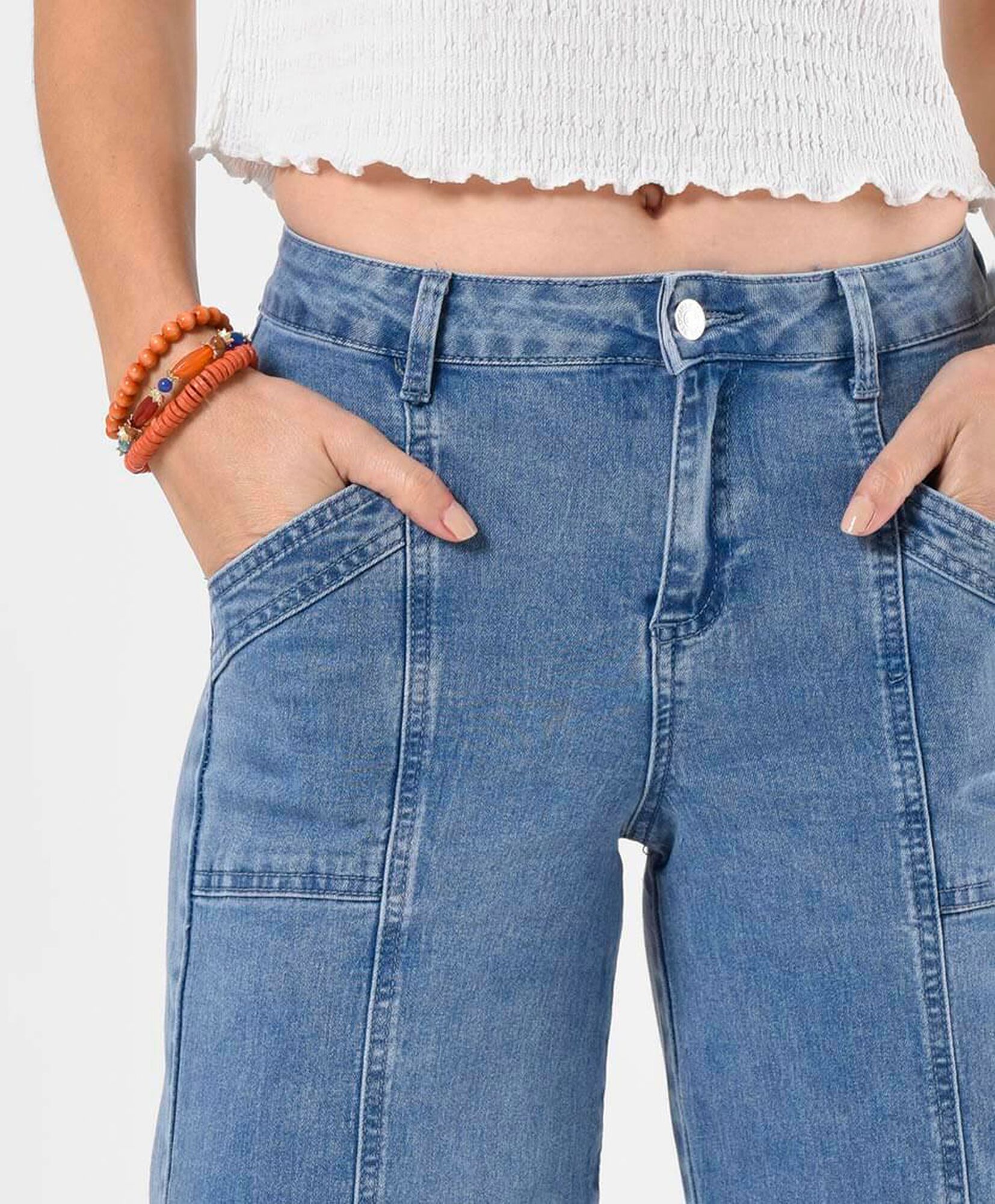 Jeans mujer costuras wide Jeans mujer costuras wide