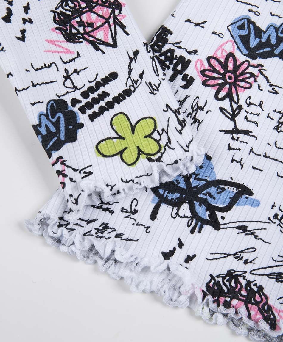 Polera ni&ntilde;a manga larga graffiti