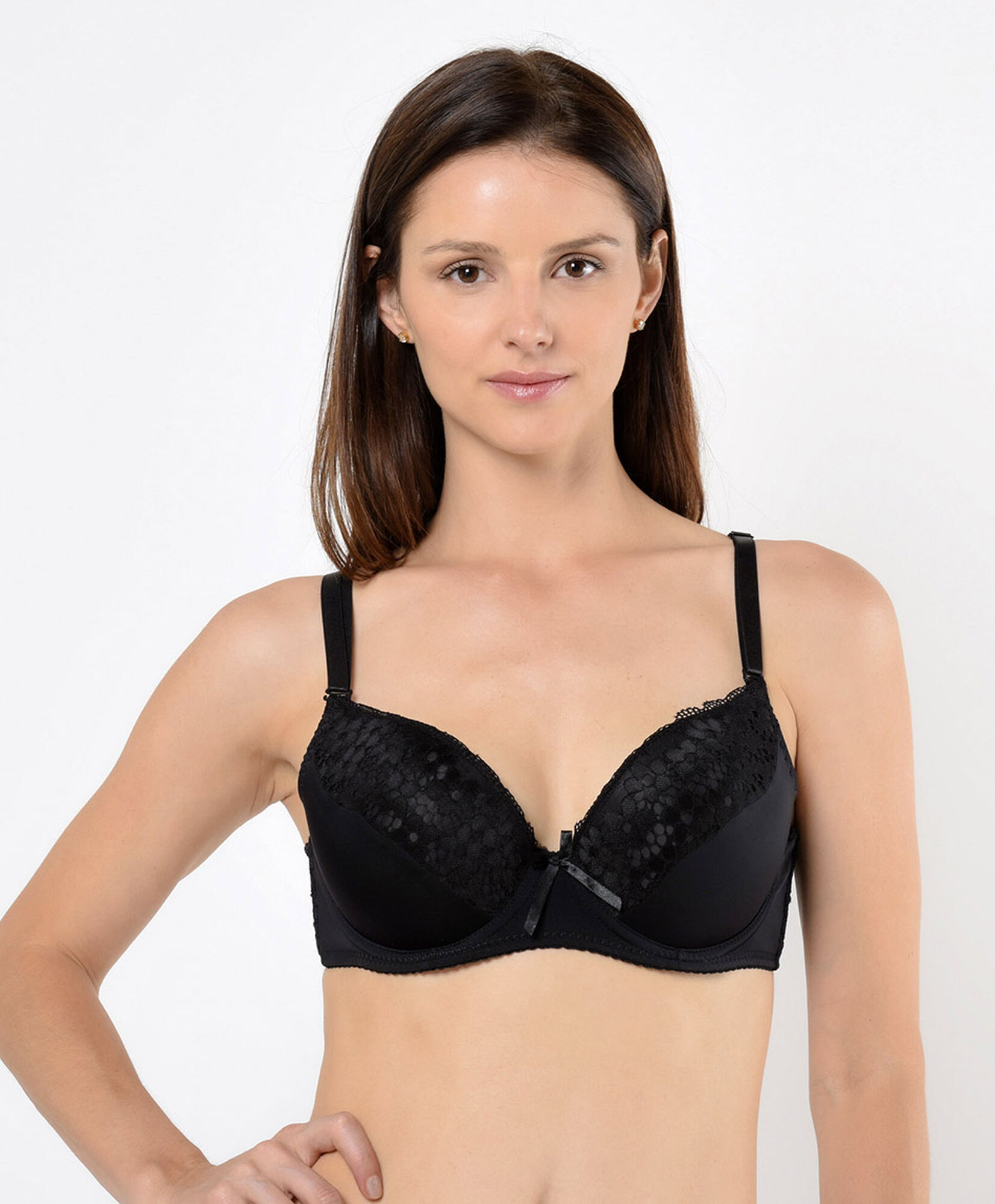 Sostén mujer florcitas push up escote en v Sostén mujer florcitas push up escote en v