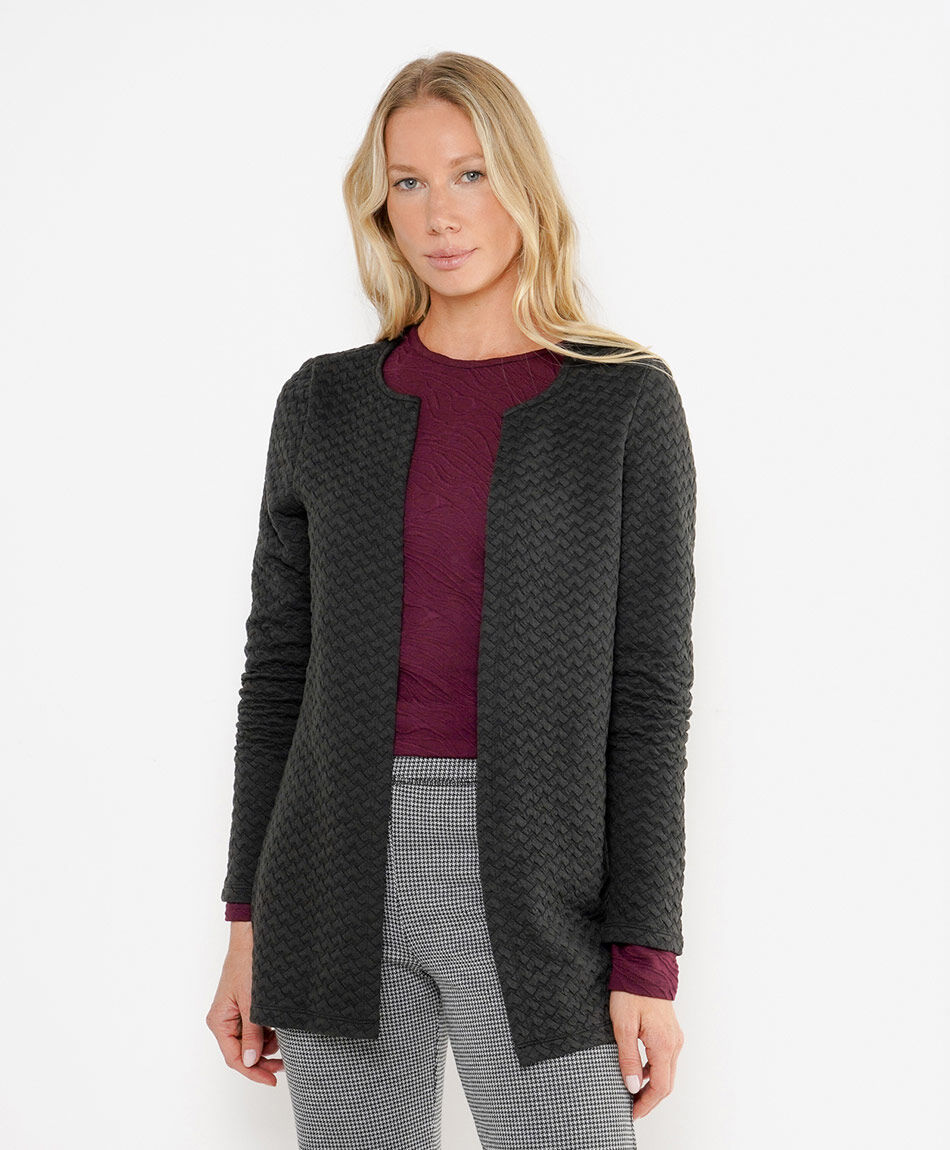 Chaqueta mujer texturizada negra