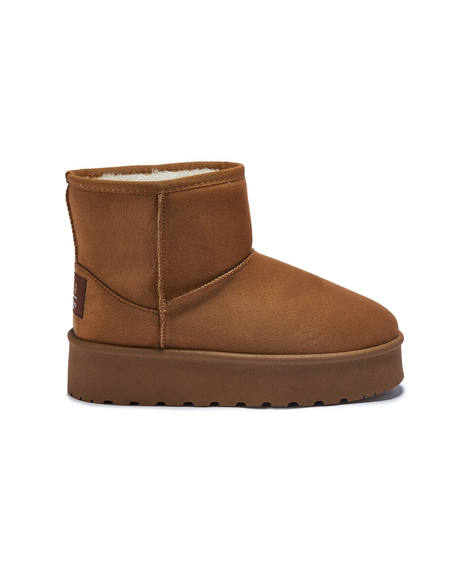Bota mujer comfy corta camel
