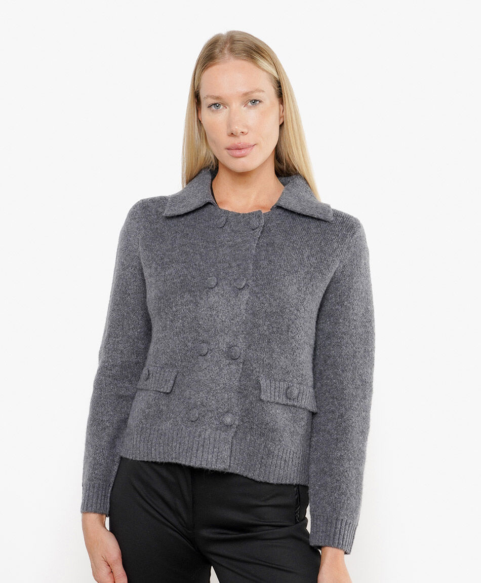 Chaqueta mujer tejida botones