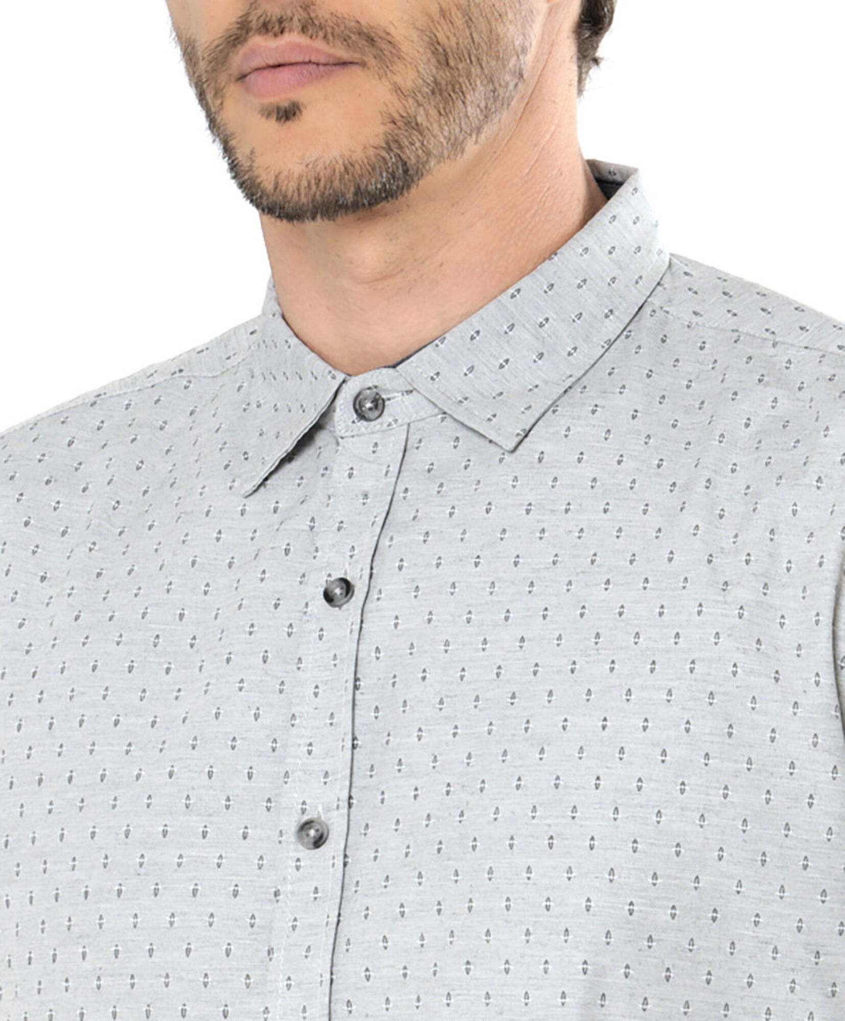 Camisa hombre gris print Camisa hombre gris print