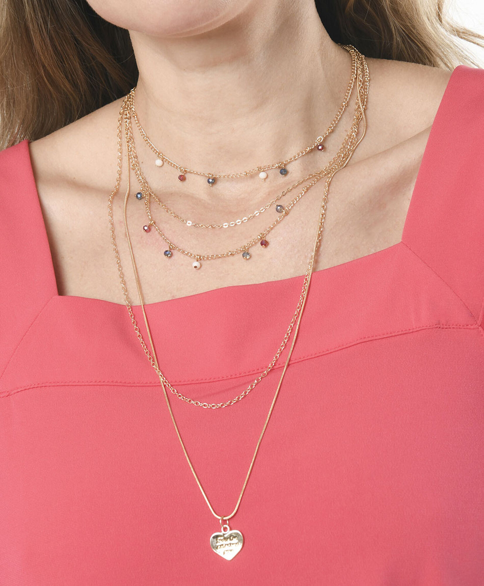 Collar mujer multi cadena piedras 1 pieza Collar mujer multi cadena piedras 1 pieza