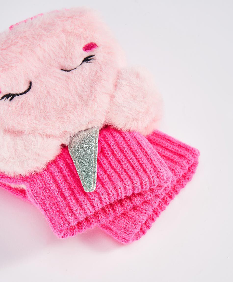 Guantes ni&ntilde;a dise&ntilde;o unicornio