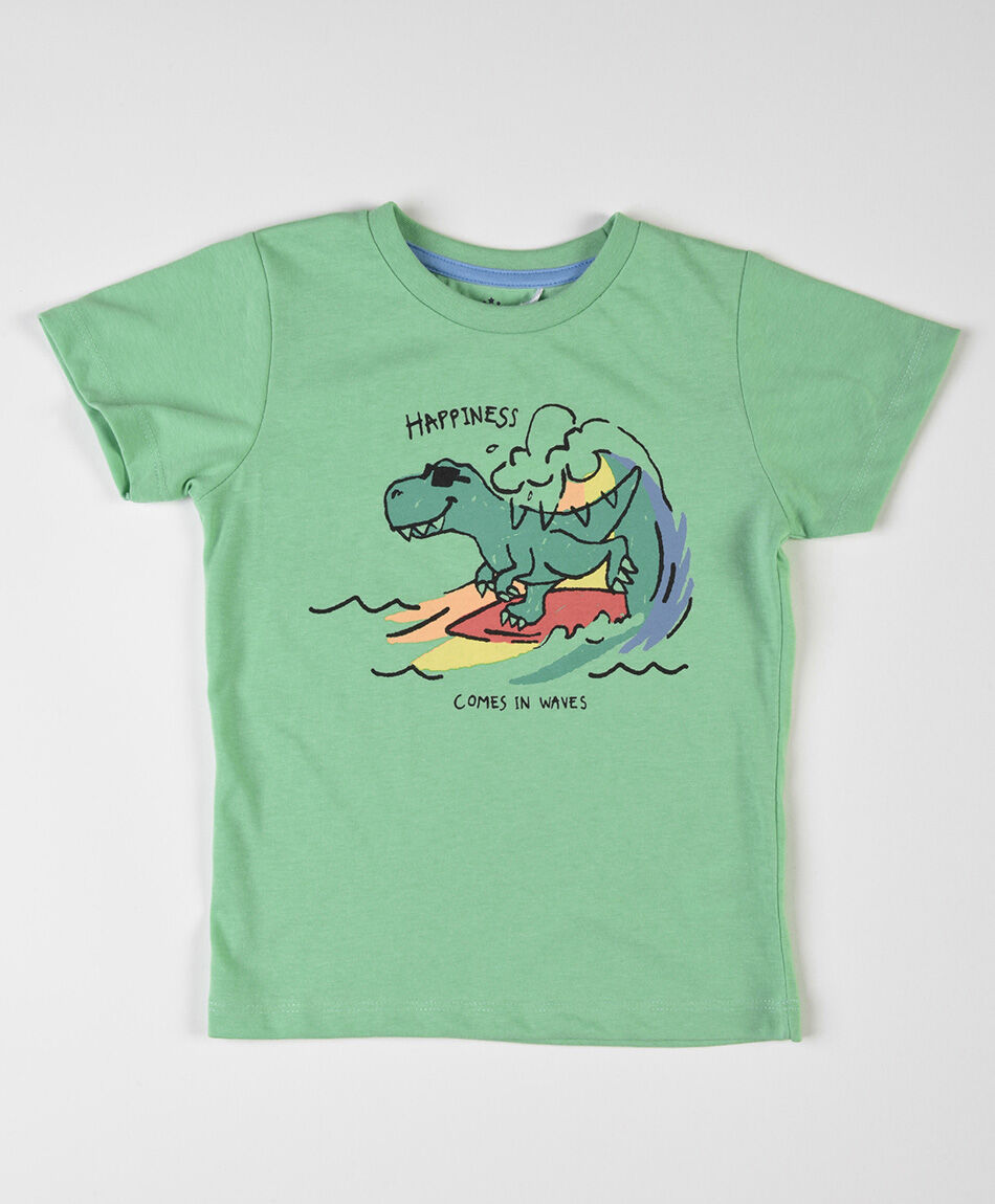 Polera bebé dinosaurio surf