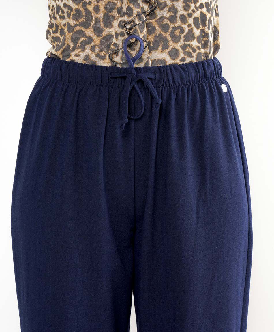 Pantal&oacute;n mujer lino azul