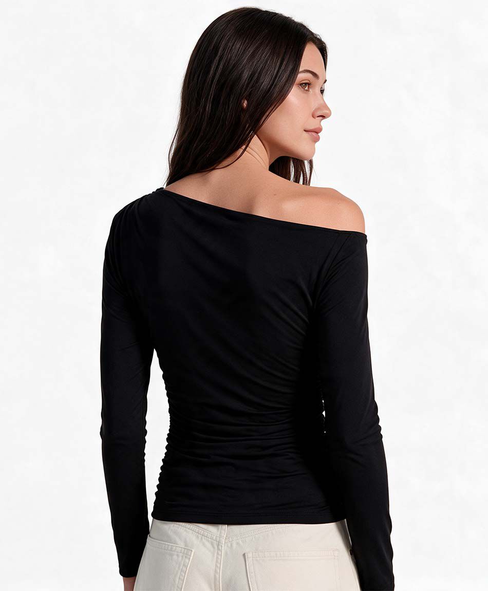 Polera mujer drapeada
