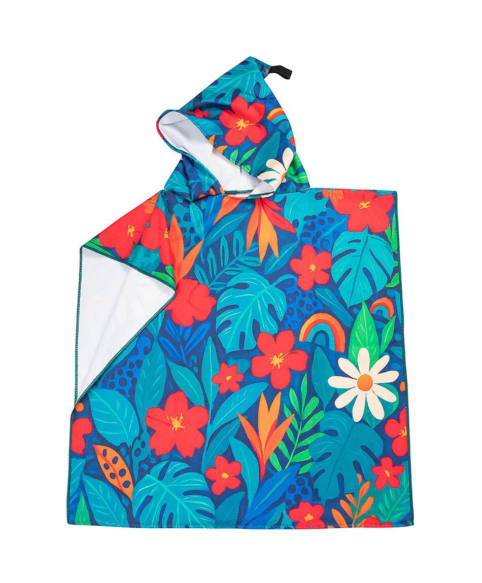 Poncho de ba&ntilde;o ni&ntilde;a tropical